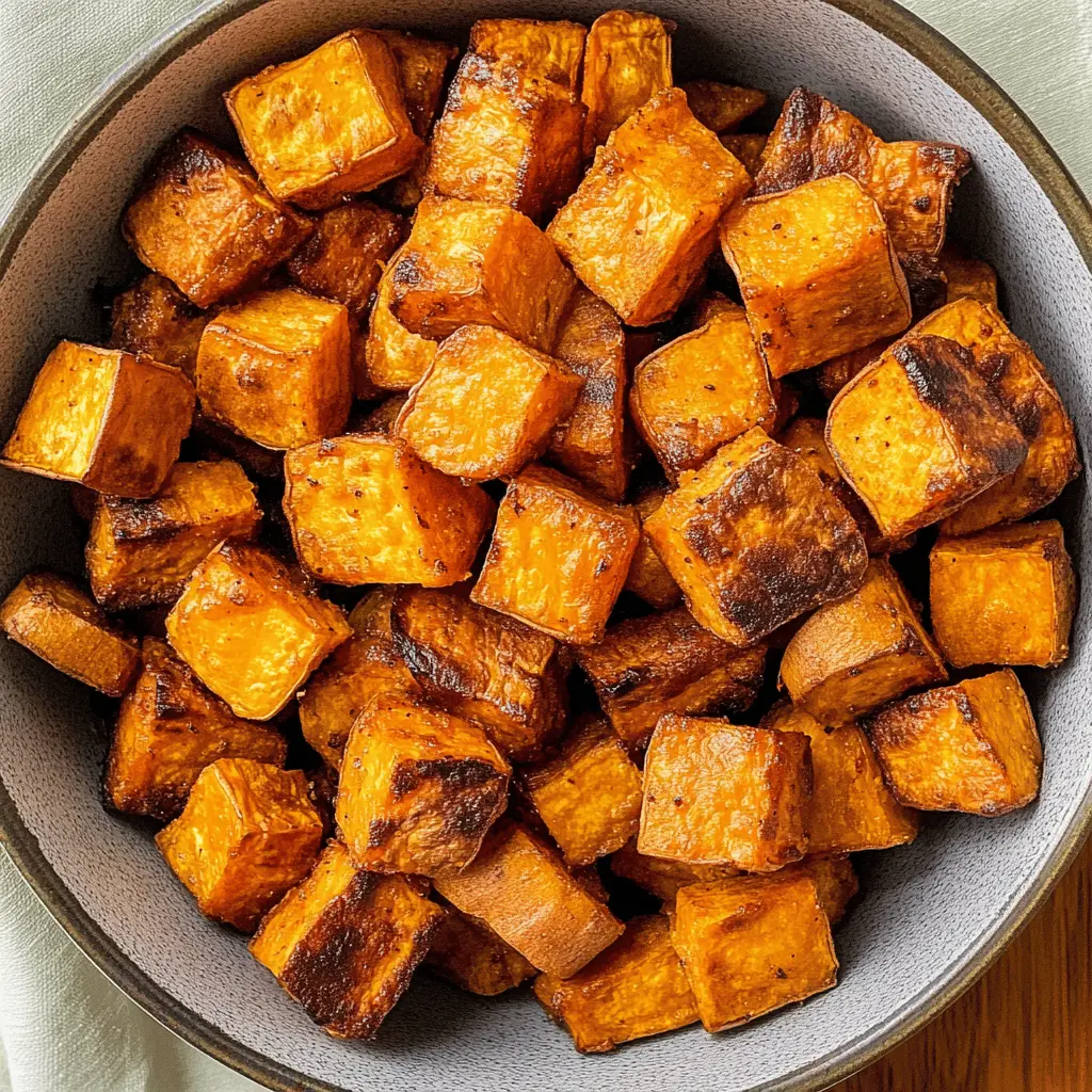 Transform your meals with these Easy Roasted Sweet Potato Cubes! Loaded with natural sweetness and a crispy finish, they're perfect as a side dish or a healthy snack. Just toss with olive oil and your favorite spices, roast until golden, and enjoy! Save this recipe for those busy weeknights or cozy gatherings!